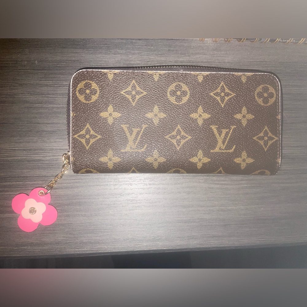 NEW Louis Vuitton Monogram Pink Blooming Flower Clemence Zippy Wallet